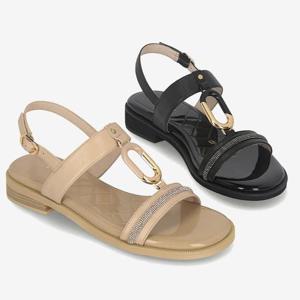 엘칸토 세이브존05 여성 양가죽 T라인 장식 샌들 2.5cm LCWW49U526