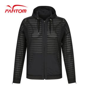 [팬텀] [가격인하] 여성 메쉬 소매 테이프 포인트 후드 집업 221B2TF086_BK