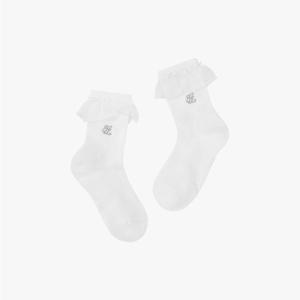 페어라이어 여성 프릴 앵클 삭스. (화이트)