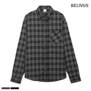 [빌리버스]빌리버스 남성 셔츠 BMS083 간절기 체크 긴팔 남방