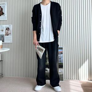 [모로엠]도프 워싱 남자 스트링 와이드팬츠 DMG-PTA-Q4321303