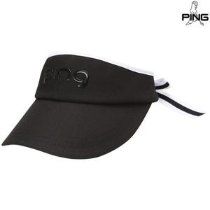 [양말증정]여성 라인 배색 뒷리본 썬바이저 121E3CP052_BK