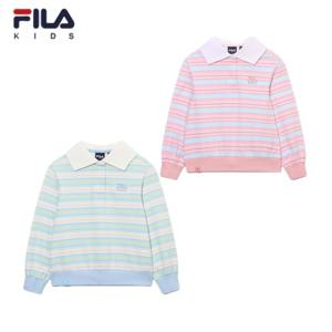 [FILA KIDS]에리 변형 스트라이프 맨투맨-FK253PO07G002