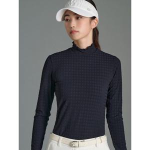 [빈폴골프]여성 자카드 하이넥 긴소매 티셔츠 - 블랙(BJ5841A225)