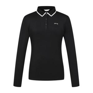 [핑골프]여성 카라 배색 포인트 긴팔 티셔츠121E3TO052