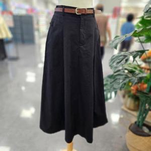 스테파니 HC07 스카치  핀턱 면 벨트  스커트 A25SK5302