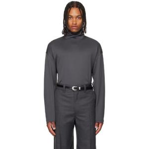 26 SS  남성 그레이 릴랙스 하이넥 티셔츠 252646M213007