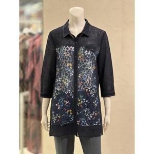 벨리시앙 세이브존01 7부 슬리브 자수 배색 재킷 JK5210