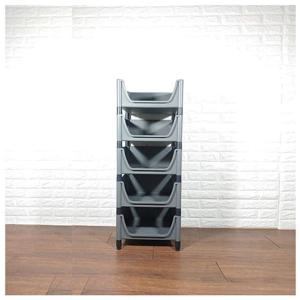 적층식 수납박스(5단)-그레이-고정형 적층식수납박스 수납박스 수납장 트롤리 공간박스 수납용박스 리빙박스