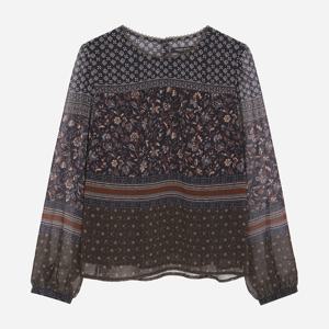 [써스데이아일랜드][여성]보헤미안 플라워 보더 블라우스 (T256MBL153W)