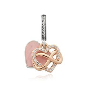 판도라 788878C01 로즈 스파클링 인피니티 하트 댕글 참