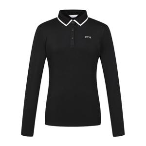 [핑골프](사은품증정) 여성 카라 배색 포인트 긴팔 티셔츠 121E3TO052