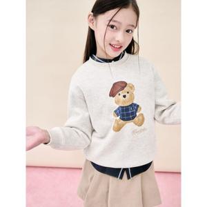 [빈폴키즈] 곰돌이 그래픽 기모 스웨트 셔츠  베이지 (BI5X41U11A)