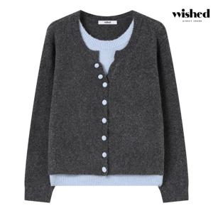 택가 79,000원 [위시드]레이어드 배색 라운드 긴팔 니트 (WICDNT004)
