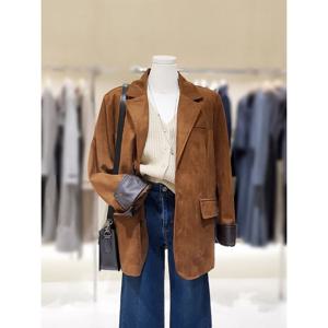 [숲]쓰리버튼 가죽소매 스웨이드자켓 SB9LE82