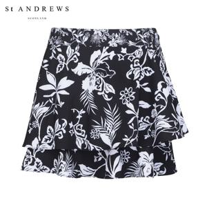 [세인트앤드류스] 여성 패턴 랩 스타일 플레어 큐롯 스커트 821D2PC302_BK