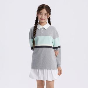 [내셔널지오그래픽키즈]K261UTS930 컬러 블럭 카라 긴팔 티셔츠 M/GREY