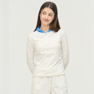 [링스본사] [26SS] 여성 우븐 MIX 집업 후드 티셔츠 L21F1TR151_WH