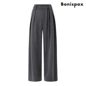 하이웨이스트 와이드 슬랙스 팬츠 (XQ1TA003L0)