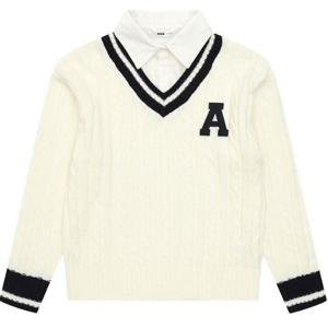 [소이]25S5031 셔츠 레이어드 케이블 니트 _US