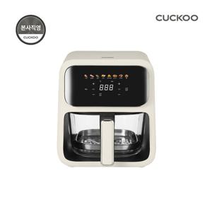 본사직영) 쿠쿠 4L 유리 글라스 투명 에어프라이어 아이보리 CAF-L0410EV