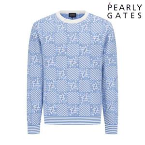 파리게이츠 (511F1SR201) 남성 로고 자카드 블록 체크 긴팔 니트