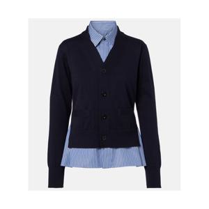 사카이 레이어드 스트라이프 코튼 카디건 P01134376