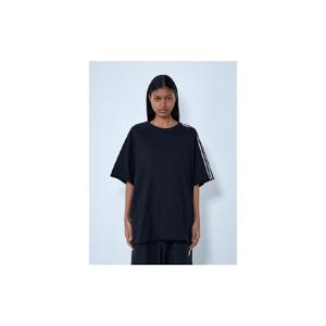 26 SS 요지야마모토 여성 스트라이프 숄더 코튼 티셔츠 yyy0364027blk F