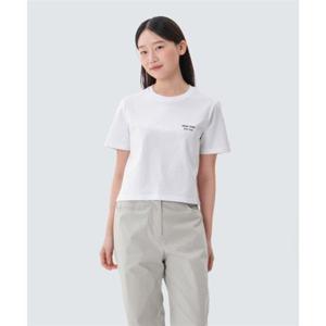 스노우피크 SNOWPEAK APPAREL 코튼 여성 크롭 반팔 티셔츠 (S25MWFTS65) White S25MWFTS65WH 337876