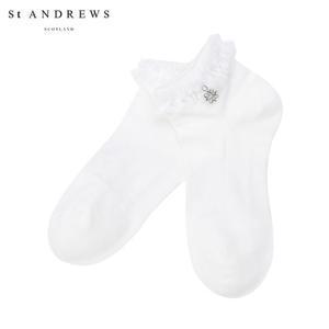 [세인트앤드류스] 여성 심볼 로고 탑 레이스 단목 양말