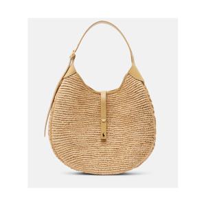 폴로 랄프로렌 Polo ID 라지 레더 트리밍 라피아 토트 백 P01114112