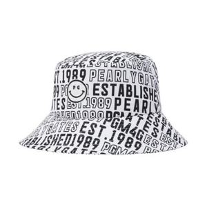 [파리게이츠] 521F1CP382_BK-여성 스마일 자수 로고 패턴 버킷햇-(26년S S) 521F1CP38B