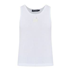 돌체앤가바나 코튼 아플리케 라운드넥 슬리브리스 F8V40Z GDDCP