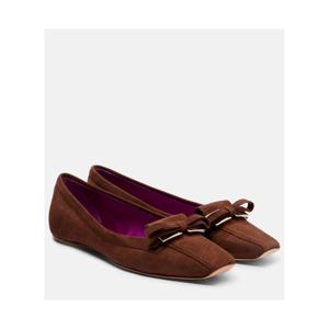 로저비비에 Trompette 스웨이드 발레리나 플랫 P01140943