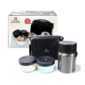 [키친] 스위스 밀리터리 루앙 보온도시락 세트 470ml-H 보온밥통 보온죽통 도시락세트 찬통 밥통 스테인레스 수험