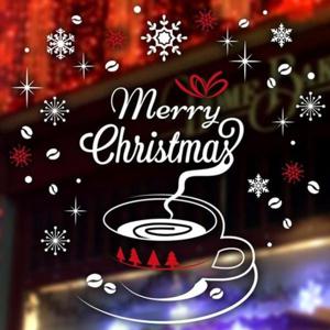 [Deco] 크리스마스커피한잔 유리장식스티커 인테리어시트지
