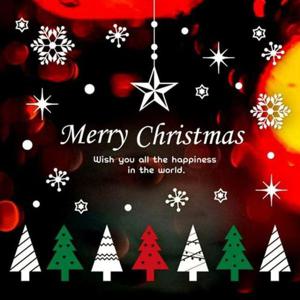 [Deco] 리틀크리스마스트리 3색 유리장식스티커 시트지