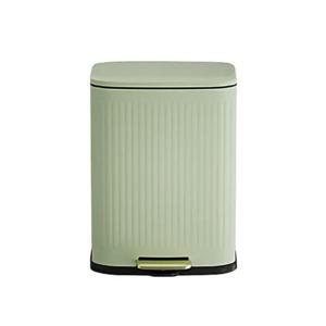 [생활] 무소음 클로징 밀폐커버 위생스텐 싱글 페달휴지통 6L