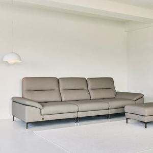 [다우닝] 아지오 3.5인 스윙 전체 천연가죽 소파+스툴