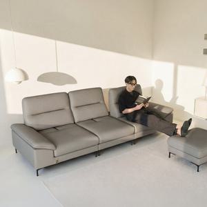 [다우닝] 아지오 3.5인 스윙 전체 천연가죽 소파