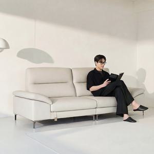 [다우닝] 아지오 3인 스윙 전체 통가죽 소파+스툴