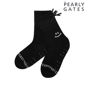 파리게이츠 (521E1SC006) 여성 스마일 글리터 튤 리본 중목 양말