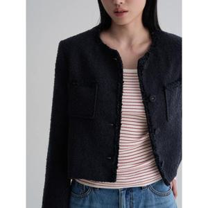 (356211WM6R) [에잇세컨즈] 트위드 숏 재킷  네이비