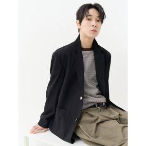 (456211CCE5) [에잇세컨즈] 프레피 오버핏 재킷  블랙