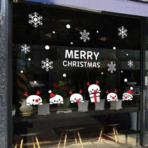 [Deco] 쪼꼬미 빼꼼 눈사람 유리장식스티커 인테리어시트지