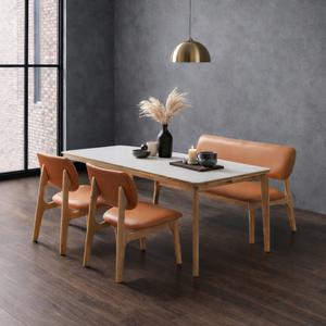 낮아서 편안한 세라믹 4인용 식탁 (의자2+벤치1) TP1157