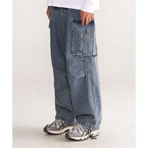 지프 JEEP 와이드 카고 데님 팬츠 블루 (JP5DPU102ID)