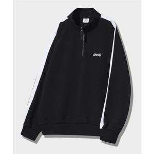 지프 JEEP [430g] 고중량 트랙 반집업 맨투맨 (JQ5TSU832BK)