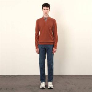 인디안 [광복점]중년 남성 솔리드 이중에리 니트 MIEBP4F820123GL