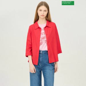 베네통 레터링 프린팅 블라우스 BABL11511